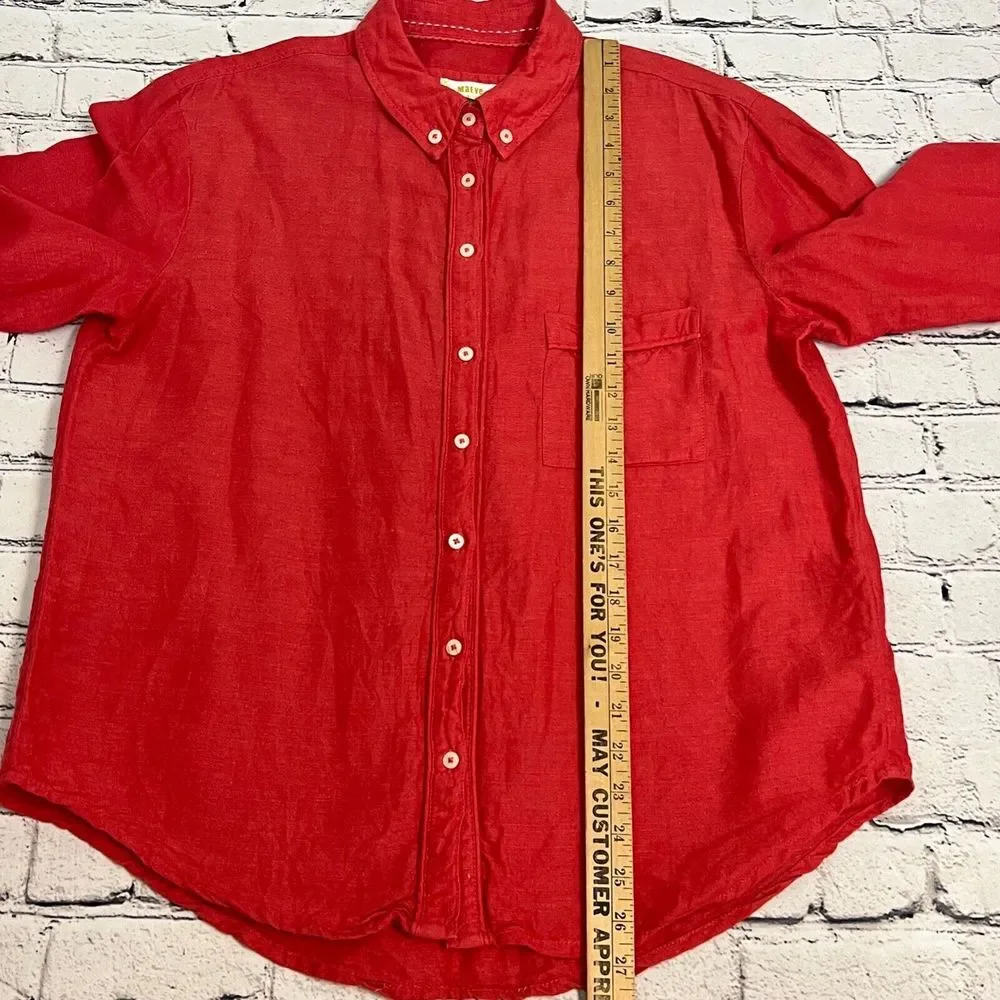 Maeve Red Button Down Shirt - Picture 10 of 11